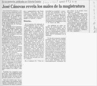 José Canovas revela los males de la magistratura  [artículo].