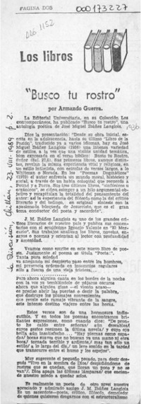 "Busco tu rostro"  [artículo] Armando Guerra.