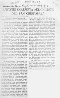 Antonio Skármeta, "El ciclista del San Cristóbal"  [artículo] Wellington Rojas Valdebenito.