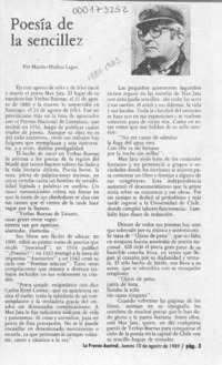 Poesía de la sencillez