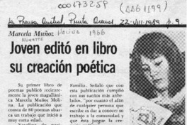Joven editó en libro su creación poética  [artículo].