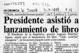 Presidente asistió a lanzamiento de libro  [artículo].