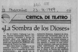 "La sombra de los dioses"  [artículo] Carola Oyarzún.