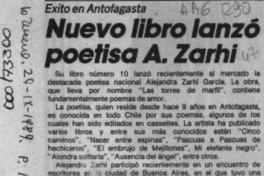 Nuevo libro lanzó poetisa A. Zarhi  [artículo].