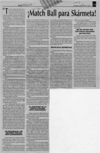 Match ball para Skármeta!  [artículo] Juan Samuel.