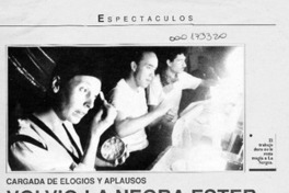 Volvió la negra Ester  [artículo] Marietta Santi.