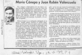 Mario Cánepa y Juan Rubén Valenzuela  [artículo] Antonio Rojas Gómez.