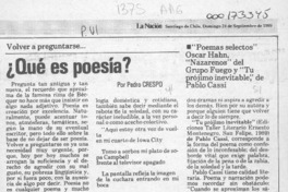 ¿Qué es poesía?