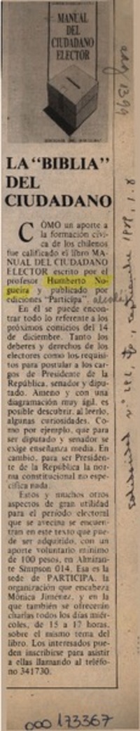 La "Biblia" del ciudadano  [artículo].