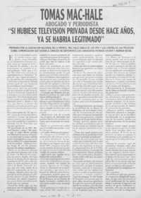 "Si hubiese televisión privada desde hace años, ya se habría legitimado"  [artículo] Andrea Lagos.