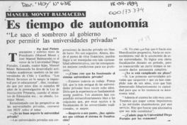 Es tiempo de autonomía  [artículo] Axel Pickett.