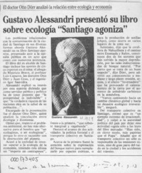 Gustavo Alessandri presentó su libro sobre ecología "Santiago agoniza"  [artículo].