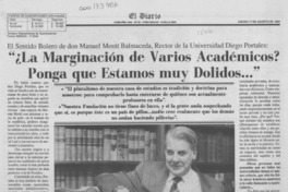 "La marginación de varios Académicos? Ponga que estamos muy dolidos -- "