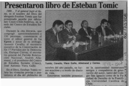 Presentaron libro de Esteban Tomic  [artículo].