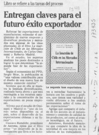 Entregan claves para el futuro éxito exportador  [artículo].