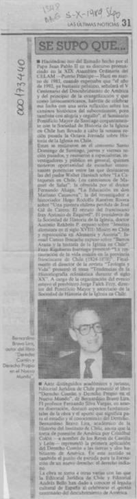 Se supo que --  [artículo].