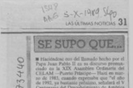 Se supo que --  [artículo].