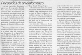 Recuerdos de un diplomático  [artículo] Tito Castillo.