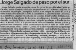 Jorge Salgado de paso por el sur  [artículo].