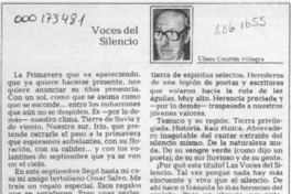 Voces del silencio  [artículo] Ulises Courbis Villagra.