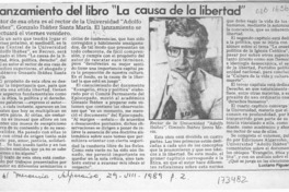 Lanzamiento del libro "La causa de la libertad"  [artículo] Luciano Figueroa C.