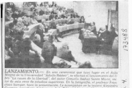 Lanzamiento del libro "La causa de la libertad"  [artículo].