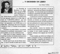 -- y escribir un libro  [artículo] Juan Muñoz Veillon.
