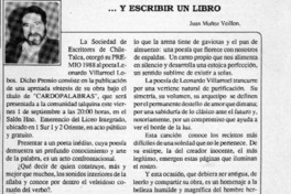 -- y escribir un libro  [artículo] Juan Muñoz Veillon.
