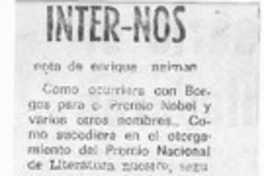 Inter - Nos  [artículo] Enrique Neiman.