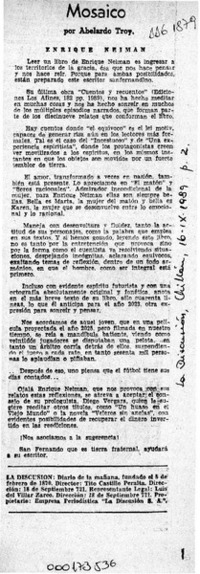 Mosaico  [artículo] Abelardo Troy.