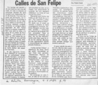 Calles de San Felipe  [artículo] Pablo Cassi.