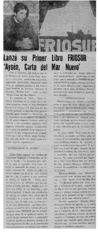 Lanzó su primer libro Friosur "Aysén, carta del mar nuevo"