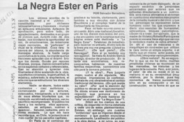 La Negra Ester en París  [artículo] Salvador Benadava.