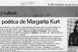 Lectura poética de Margarita Kurt  [artículo].