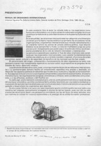 Manual de organismos internacionales  [artículo] C. C. N.