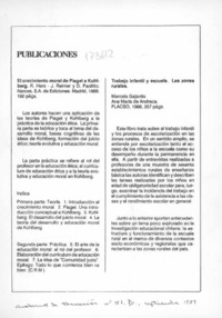 Trabajo infantil y escuela, las zonas rurales  [artículo].