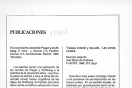 Trabajo infantil y escuela, las zonas rurales  [artículo].