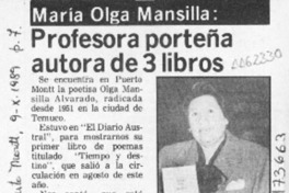 Profesora porteña autora de 3 libros  [artículo].