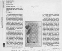 Jugando con las palabras  [artículo] Manuel Peña Muñoz.