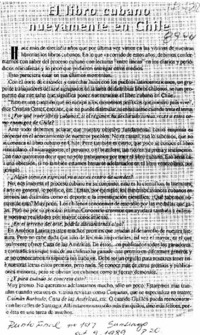 El Libro cubano nuevamente en Chile  [artículo].