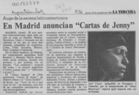 En Madrid anuncian "Cartas de Jenny"