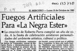 Fuegos artificiales para "La negra Ester"  [artículo].