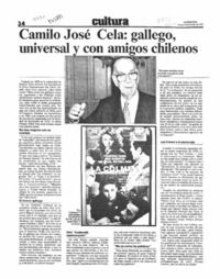 Camilo José Cela, gallego, universal y con amigos chilenos  [artículo] Víctor Manuel Muñoz.