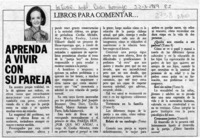 Aprenda a vivir con su pareja  [artículo] M. Teresa Herreros.