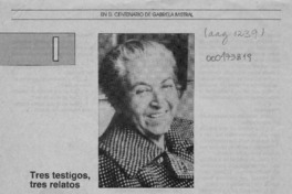 "Yo conocí a Gabriela Mistral"  [artículo] Alvaro M. Valenzuela Fuenzalida.