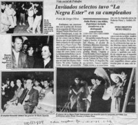 Invitados selectos tuvo "La negra Ester" en su cumpleaños  [artículo] Jorge Oliva.