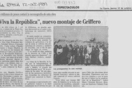"Viva la República", nuevo montaje de Griffero