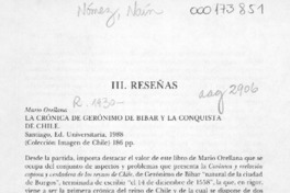 La crónica de Gerónimo de Bibar y la conquista