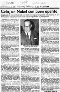 Cela, un NoBel con buen apetito  [artículo] Caius Apicius.