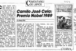 Camilo José Cela, Premio Nobel 1989  [artículo] Nadya Rojo.
